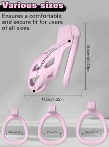 1pc Male Chastity Cage, Large Chastity Device With 3 Sizes Rings And Invisible Lock For Penis Exercise Bondage Gear & Accessories Lightweight Adult Sex Toys Penis Cock Ring Sex Toys Sex Games Sex Toys Penis Ring Sex Toys Strap On Penis Sex Toys SM Product(Pink)