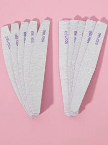 10/20pcs Nail File: 100/180 Coarse/Gritty Nail File Plates, Zebra Pattern Double Sided Washable Coarse Nail File For Removing Acrylic Nails And Nail Extensions Nail Care Nail Care Set Salon Home Use (Oval, Rhombus, Half Moon)