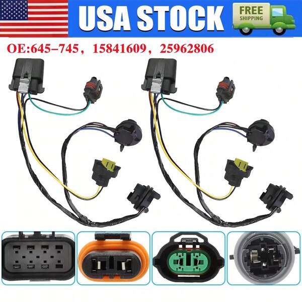2PCS Headlight Wiring Harness FOR 2007-2014 Chevrolet Silverado 1500 HD 25962806