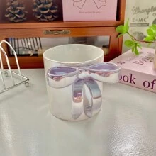 1个可爱3D蝴蝶结珍珠马克杯，高颜值设计感手工捏制马克杯，纯手工制作少女心形水杯、咖啡杯、情侣杯，送女友礼物，开学季礼物，圣诞礼物，生日礼物，情人节礼物 - 彩色 - 查看 14