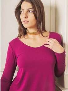 Wear It With Women's Clothing Underneath. Fashionable Round V-Neck Top
