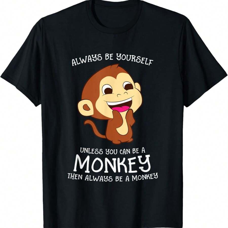 Always Be Yourself Unless You Can Be A Monkey Monkey Lover T-Shirt - Black - View 1