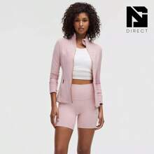 Lululemon Define Jacket Nulu Women's Lightweight, Full Zip Running Track Jacket-For Yoga Gym Running-Sweat-Wicking-Yoga-All Seasons Sport-Spring/Summer-Autumn/Winter-Mother's Day Gifts-Father's Day Gift - Pink Haze/Rose Gold - 查看 2