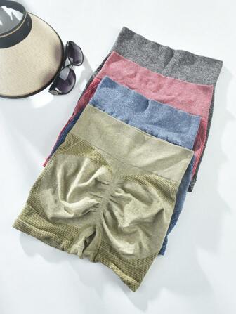 4 件装 女士高腰提臀舒适瑜伽短裤