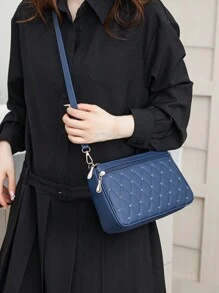 1 túi xách nữ Lingge Love Style, Túi đeo vai thời trang, dễ thương và tươi mới, Túi đeo chéo màu đen, Túi máy ảnh thời trang và đơn giản, Tay nghề thủ công tinh tế, Nhiều lớp, dung lượng lớn, Đựng đồ trang điểm, Son môi, Ví đựng tiền xu, Dây đeo vai có thể điều chỉnh để tự làm, Túi điện thoại thời trang thường ngày, Túi xách dễ thương, Túi đeo vai vuông nhỏ, Túi có dây kéo bằng da PU, Đa năng để sử dụng hàng ngày, Trợ thủ đắc lực khi đi du lịch, Quà tặng ngày lễ, Nhiều màu sắc để lựa chọn - Nhiều màu - Xem 6