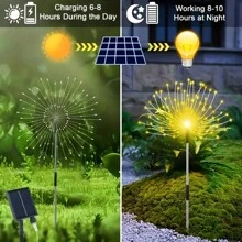 AMILL 6 Pack Outdoor Solar Garden Lights - Multicolor 540pcs Outdoor Lights, IP65 Waterproof, 8 Lighting Modes, Durable Plastic For DIY Christmas Garden, Patio, Path And House Decoration, Yard Decoration | Christmas Decorations, Yard Decoration Outdoor, Solar Yard Decoration, Outdoor Light Solar Powered, Solar Light Outdoor Garden, Solar Halloween Decoration Outdoor, Garden Decoration Outdoor, Outdoor Garden Decor, Christmas Outdoor Decoration, Garden Lighting Solar, Solar Light - Màu trắng ấm áp - Xem 3