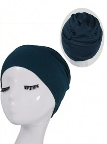 1 Peça Boné de Lã Feminino em Cor Sólida, Semelhante a Seda, de Algodão Macio, Gorro Elástico e Sem Costura, Multicolorido e Resistente a Bolinhas