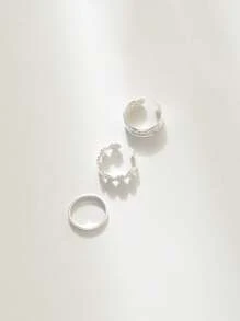 3pcs/Set Fashionable Golden Floral Decor Women Toe Rings, Suitable For Beach, Party, Date, Daily Wear - Multicolor - View 4