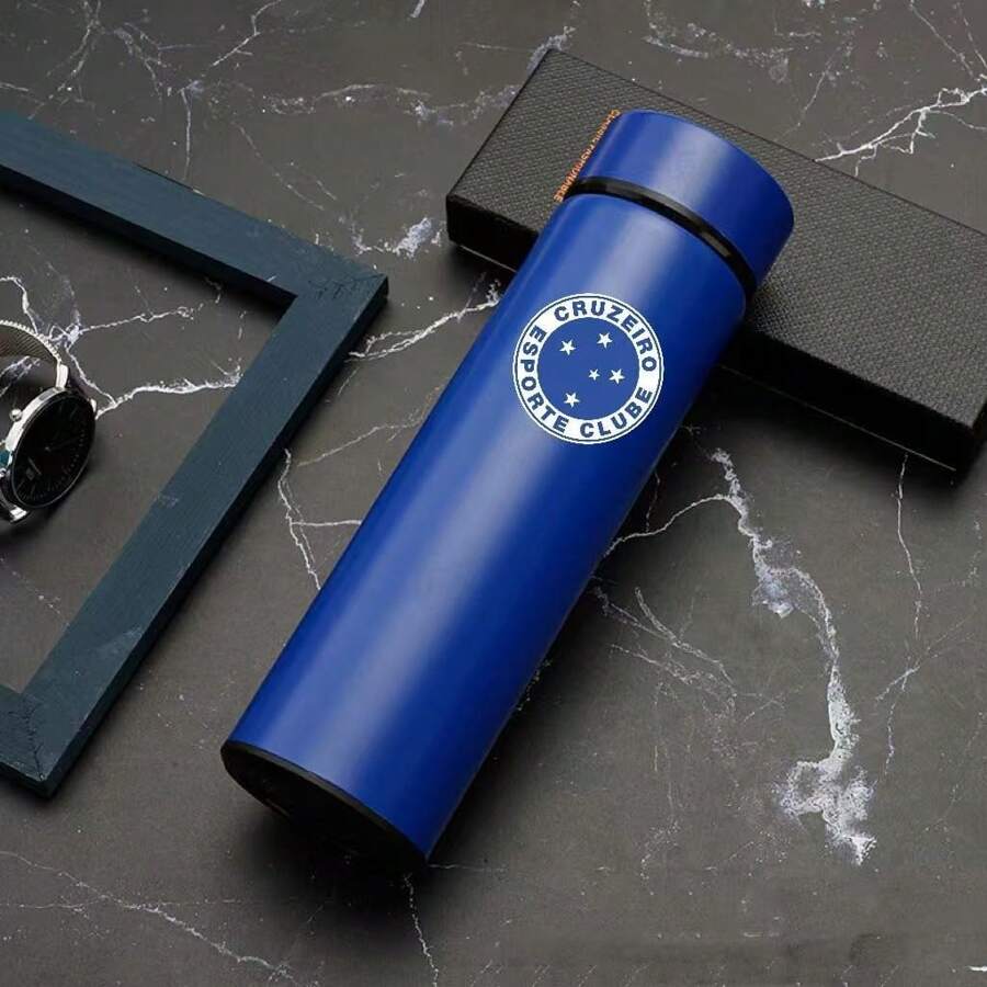 Personalized Football Team Bottle With Led Digital Temperature Meter 500ml - Blue Cruise - View 1