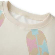 Women's Loose Sequins Boots Sweatshirt Valentine's Day Long Sleeve Round Neck Casual Cropped Pullover