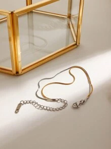 Uworld 1 pièce Bracelet de base multicouche en acier inoxydable plaqué or 18 carats à motif d'os de serpent, simple et à la mode. Convient pour un port quotidien, le travail, l'école, les fêtes, les vacances, les festivals, etc.