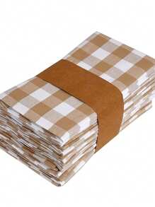 2/6/12 piezas Servilletas de poliéster a cuadros modernos de Halloween y Navidad, adecuadas para restaurante, cocina, cafetería, fiesta festiva, decoración de mesa de comedor, decoración del hogar diaria