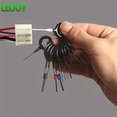 leooy Full Set Auto Electrical Wiring Harness Tools - Circuit Board & Wiring Harness Terminal Disassembly & Crimping Connector Pin Extractor Kit, Auto Terminal Extractor, Plug Wire Harness Removal Tools, Multi-Function Circuit Board Pin Removal