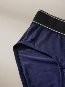 4Pcs Men's Triangle Briefs Boxer Stylish Letter Waistband Stretch Selected Material Soft Daily Sleep Boxer Men's Briefs - Multicolor - View 5