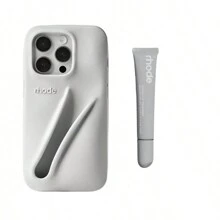 Funda Tipo Summer Lip Case Rhode Hailey Para iPhone Con Logo Incluye esmalte labial - gris - Ver 1