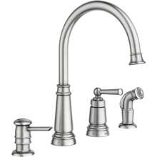 Moen Spot Resist Stainless One-Handle High Arc 4-Hole Kitchen Faucet With Side Sprayer And Soap Dispenser, 87042SRS - 1 - 查看 1