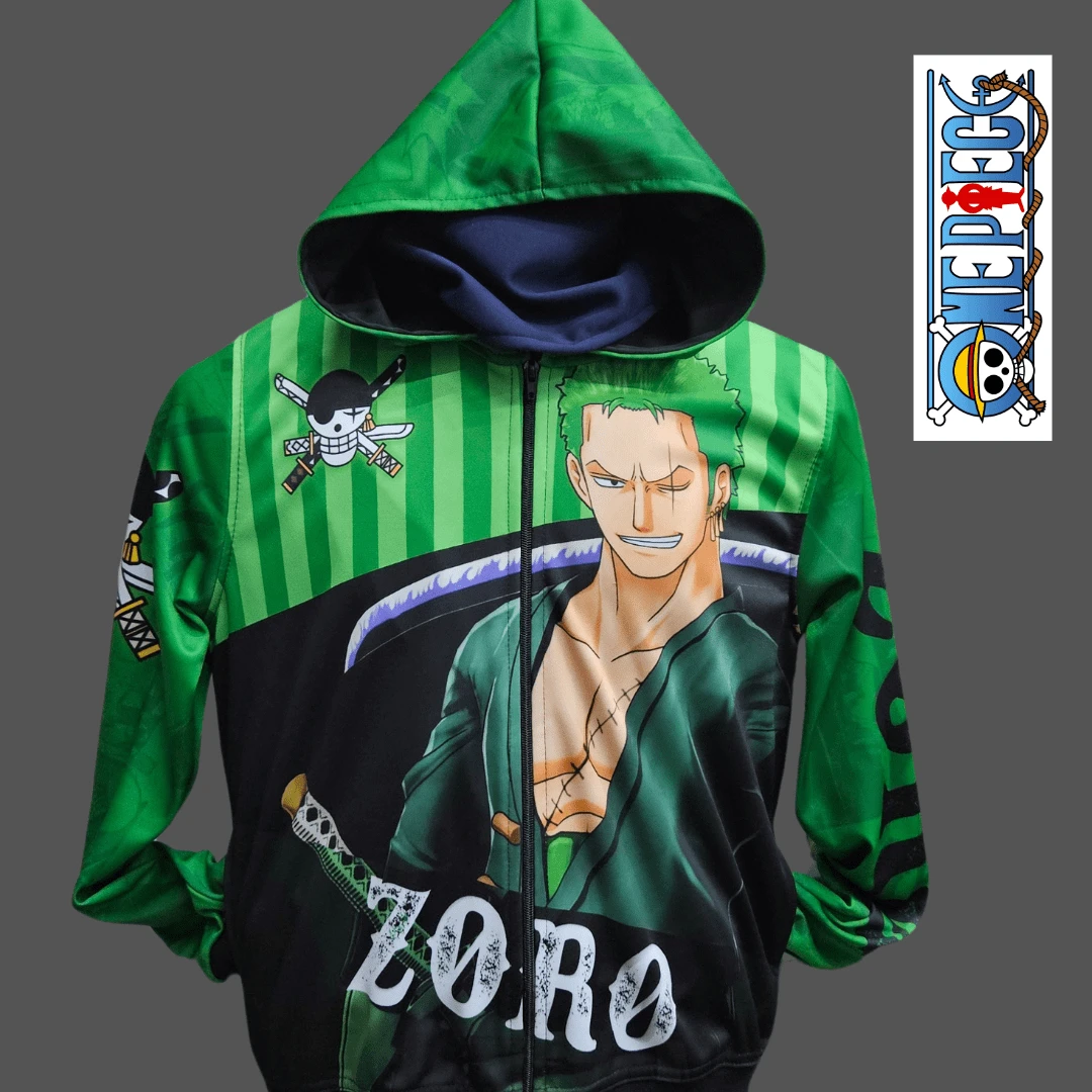 CHAMARRA ONE PIECE Roronoa Zoro SUBLIMADA UNITALLA ALTA CALIDAD
