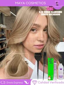 Kuul Funny Color Reflects Metallic Hair Dye Kit 90 Ml Natural + Peroxide 20 Vol - 9.12 Very light blonde ash nacaradi - View 1