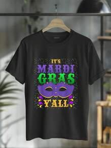 Carnival Celebration Gift Masquerade Mardi Gras T-Shirt Casual Short Sleeve Shirt