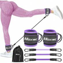 GYHSAnkle Resistance Bands With Cuffs, Ankle Bands Working Out, Ankle Resistance Band Leg, Booty Workout Equipment Kickbacks Fitness Training, Exercise Bands Butt Lift Women - Purple - View 1