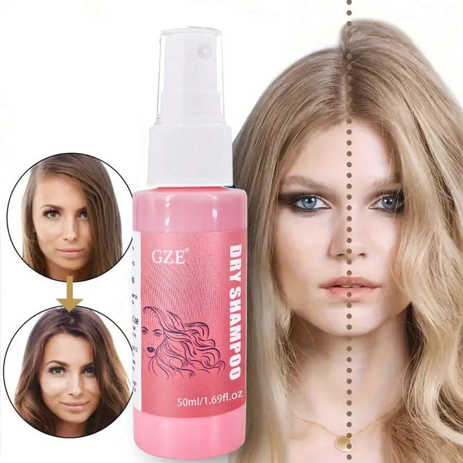 GZE干洗喷雾系列 - 清洁干洗喷雾、丰盈干洗喷雾、沙滩宝贝干洗喷雾（男女通用） - 瞬间吸收头发油脂 - 粉色 - 查看 1