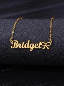 1PC Customized Stainless Steel Nameplate Necklace, Pendant Necklaces Stainless Steel Baby Jewelry Personalize Name Choker Girls Necklace Kids Children Numbers Boy Custom Silver/Gold Color, Fashion, Vintage, Casual, Simple Customization Everyday Wear, Birthday, Mother's Day