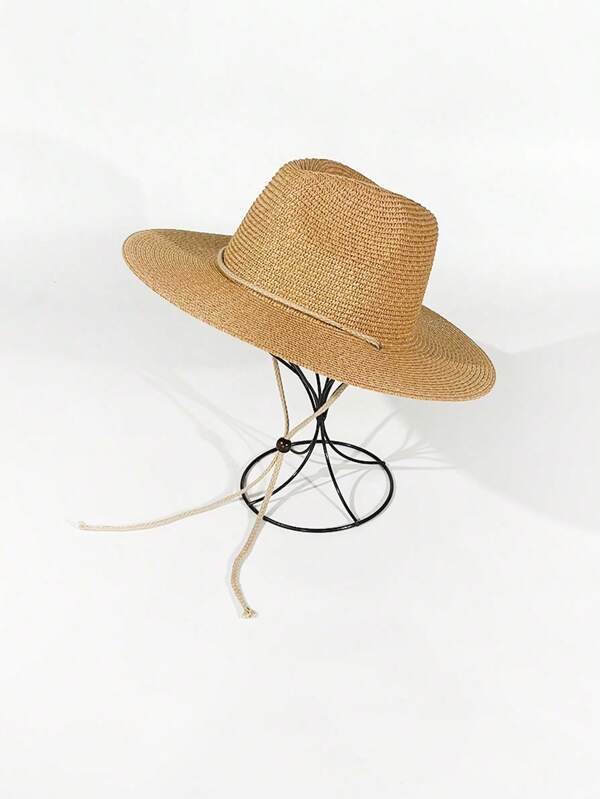1pc Women's Plain Color Casual Sun Hat, Spring/Summer Beach Hat UPF Sun Protection, Suitable For Outdoor, Shopping, Travel, Beach Use