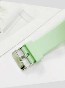 KEZZI 1 pieza Reloj de cuarzo de silicona unisex con correa a la moda, colores negro, blanco, rosa, verde, elegante por KEZZI