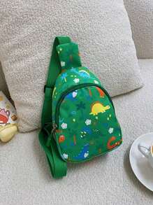 1 件装尼龙拉链封口包，带有可爱的恐龙图案，零钱包，胸包，适合所有场合，舒适且可调节的肩带，多功能，适合玩耍，是送给朋友和亲戚的完美礼物