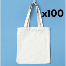 100 Bolsas Tote Bag Manta Cruda 100% algodón, Bolsa Ecologica, Bolsa de regalo para personalizar, Bolsa para boda, Bolsa para recuerdos, Bolsa para serigrafia, Bolsa de publicidad, Paquete de bolsas promocionales, Bolsas para accesorios, Bolsas para supermercado, Bolsa reutilizable, Bolsa de compras, Bolsa de playa, Bolsa para eventos, Bolsa para festivales, Bolsa de almacenamiento, Bolsa fabricada en México - Beis - Ver 1