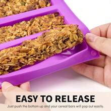 8 Cavity Granola Bar Mold, Rectangle Silicone Chocolate Mold Candy Bar Mold For Baking Cereal Energy Bar, Protein Bar, Brownie, Cheesecake
