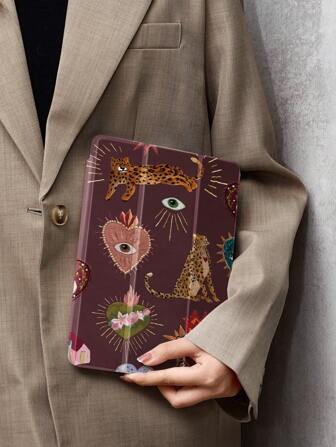 Leopard Print Protective Case, Compatible With IPad 10.2 Inch (2021/2020, 9th/8th Gen), Galaxy Tab A8 10.5 Inch (2022), Tablet Protective Case With Pencil Slot, Compatible With Kindle Paperwhite 12th Gen (2024) And Kindle 11th Gen (2022), Supports Auto Sleep/Wake Function