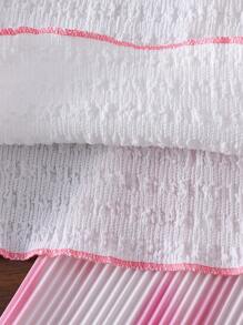 2pcs/Set Young Girl Casual Cute Pink Ruffle Sleeve Top + Fashionable Flared Pants Set - White - View 5