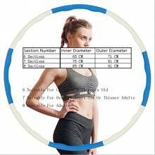 Soft Foam Weighted Hula Hoop, Detachable & Collapsible: Perfect For Fitness & Abs Exercise - Grayish Yellow - View 10