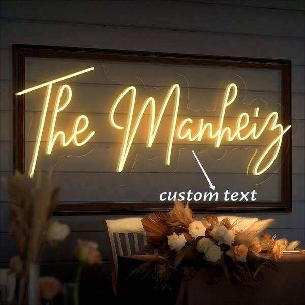 Letreros de neón personalizados para bodas, letreros de neón LED personalizados, letreros de neón personalizados para decoración de paredes, para decoración de habitaciones, decoración de dormitorios, bodas, fiestas de cumpleaños, dormitorios, bares, letreros de nombre de tienda