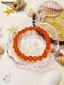 Perles de verre pour la confection de bijoux, kit de fabrication de bracelets avec 24 couleurs de perles en cristal de 8 mm, perles rondes convenant aux débutants