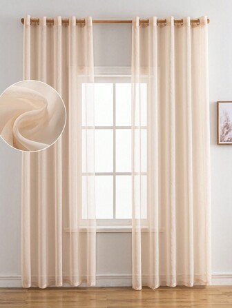 Simple Solid Semi-Transparent Curtain Sheer - A806