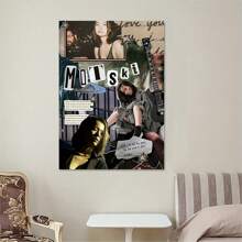 1 件米茨基风格拼贴帆布海报 - 音乐、摄影和流行文化参考艺术，适用于客厅、卧室和家庭办公室 - 适合室内/室外使用的独特礼物创意、房间装饰墙壁艺术海报 - 彩色 - 查看 2