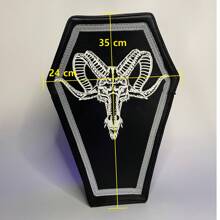 Mochila / Bolso en forma de ataud con diseño de cabra baphomet con correa ajustable y desmontable - Negro - Ver 4