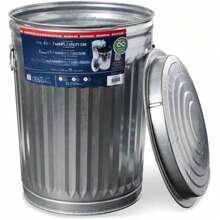 Galvanized Steel Trash Can 20 Gallon - Silver - View 2