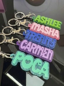1 Pc Backpack Name Tag, Acrylic Keychain, Personalized Acrylic Name Tag, Name Keychain, Personalized Acrylic Keychain, Custom Name Keychain, Acrylic Keychain, Diaper Bag Tag, Lunch Box Tag, Kids Tag,Durable,Engraved,Stainless,Colorful,Cute,Adorable,Funny,Kawaii,Y2K,Stylish,Unisex,Casual,Custom,Personalized,Unique,Customized,Ideal Gifts For Him,Ideal Gifts For Her,Her,Boyfriend,Girlfriend,Family,Friends