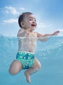 1 pièce Couche de bain de bébé imperméable avec imprimé tortue de mer en filet, décorations et cadeaux pour la douche de bébé et la famille