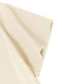 Áo thun cotton màu mơ hình ngôi sao tình yêu dễ thương ngọt ngào và dễ thương cho bé gái, áo thun cotton 100%, quần áo trẻ em, áo thun cơ bản, áo thun rộng rãi, thường ngày, phù hợp cho mọi hoạt động ngoài trời, áo thun phong cách đường phố, đại học, mùa xuân và mùa hè, áo thun tay ngắn mềm mại, thoáng khí, áo thun thể thao đường phố - Màu be - Xem 4