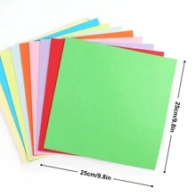 100 Sheets Square Origami Paper, 5 Different Sizes, 10 Mixed Colors Double Sided DIY Origami Paper Set Arts And Crafts Square Easy Fold Paper For Beginner - Multicolor - View 11