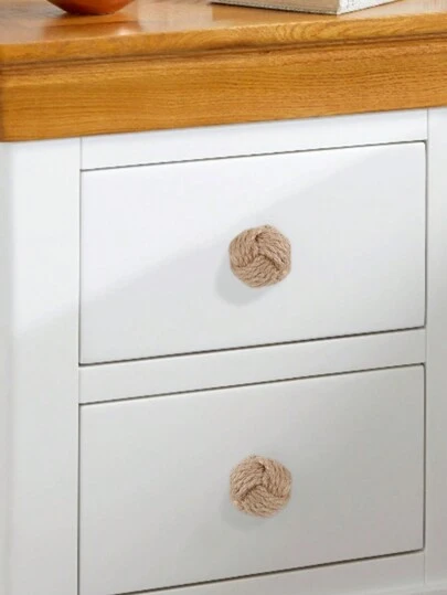 2/8 Pcs Cabinet Knot Rope Knob/Jute Door Knobs Beach Seaside Home Decor Gift Item For Kitchen Livingroon Office Wardrobe Drawers, Home Decor