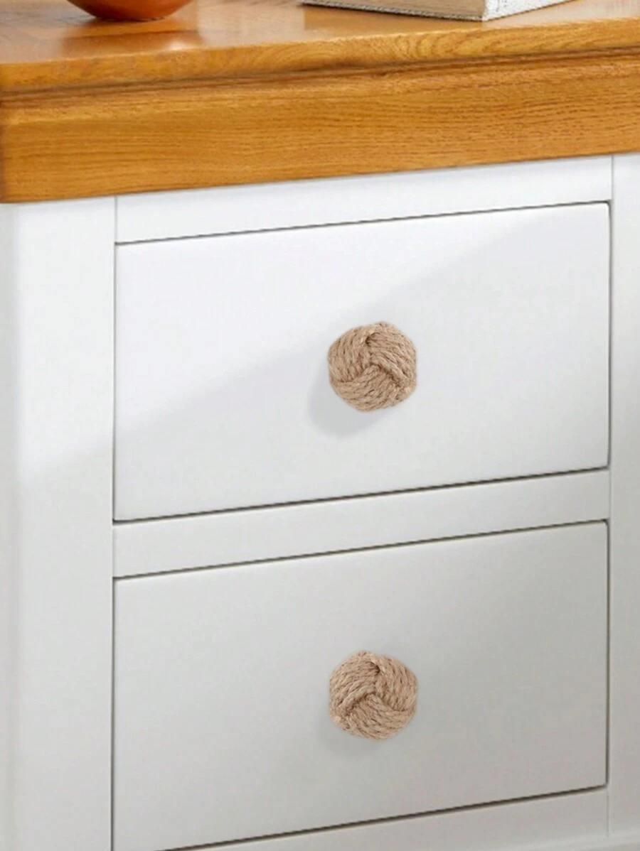 2/8 件橱柜绳结把手/黄麻门把手海滩海边家居装饰礼品适用于厨房客厅办公室衣柜抽屉，家居装饰 - 彩色 - 查看 1