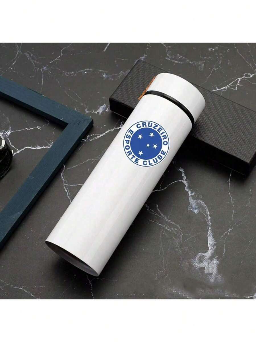 Personalized Football Team Bottle With Led Digital Temperature Meter 500ml - 白色遊輪 - 查看 1