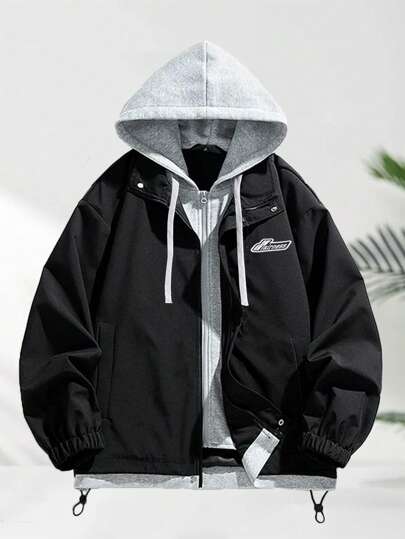 Men's Hooded Jacket With Zipper Pockets, Windproof Casual Outerwear, Gift For Friend, Husband, Boyfriend