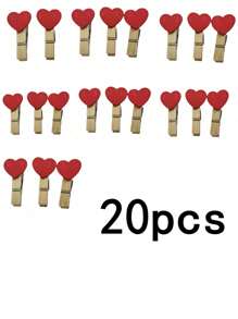 100pcs Heart Shaped Photo/Paper Clip, Mini Clothes Pins For Home/Wedding Decoration Stationery,Home Decor ,Room Decor,Wall Decor Gifts Birthday Graduation