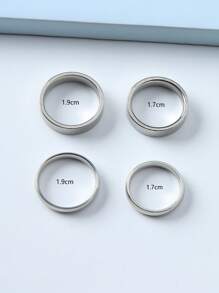 4pcs Stainless Steel Couple Rings, 4mm/6mm/8mm Diameter 1.8cm, Suitable For Valentine's Day Gifts,Mom,Mother,Mother's Day,Gift